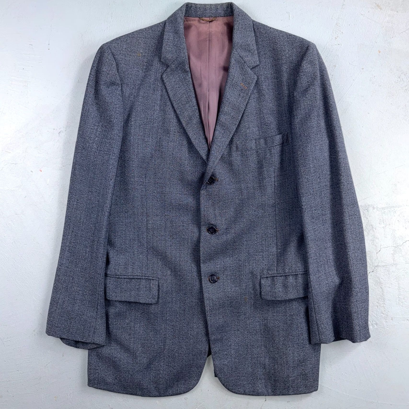 Vintage VINTAGE Barelay 2 PC Suit Jacket Coat Pants Blue Wool Rockabilly 1950s 1960s Mens 40 Regular Adult Mens Jacket Set Blue 1950s Suit Size 40R - 2 Thumbnail