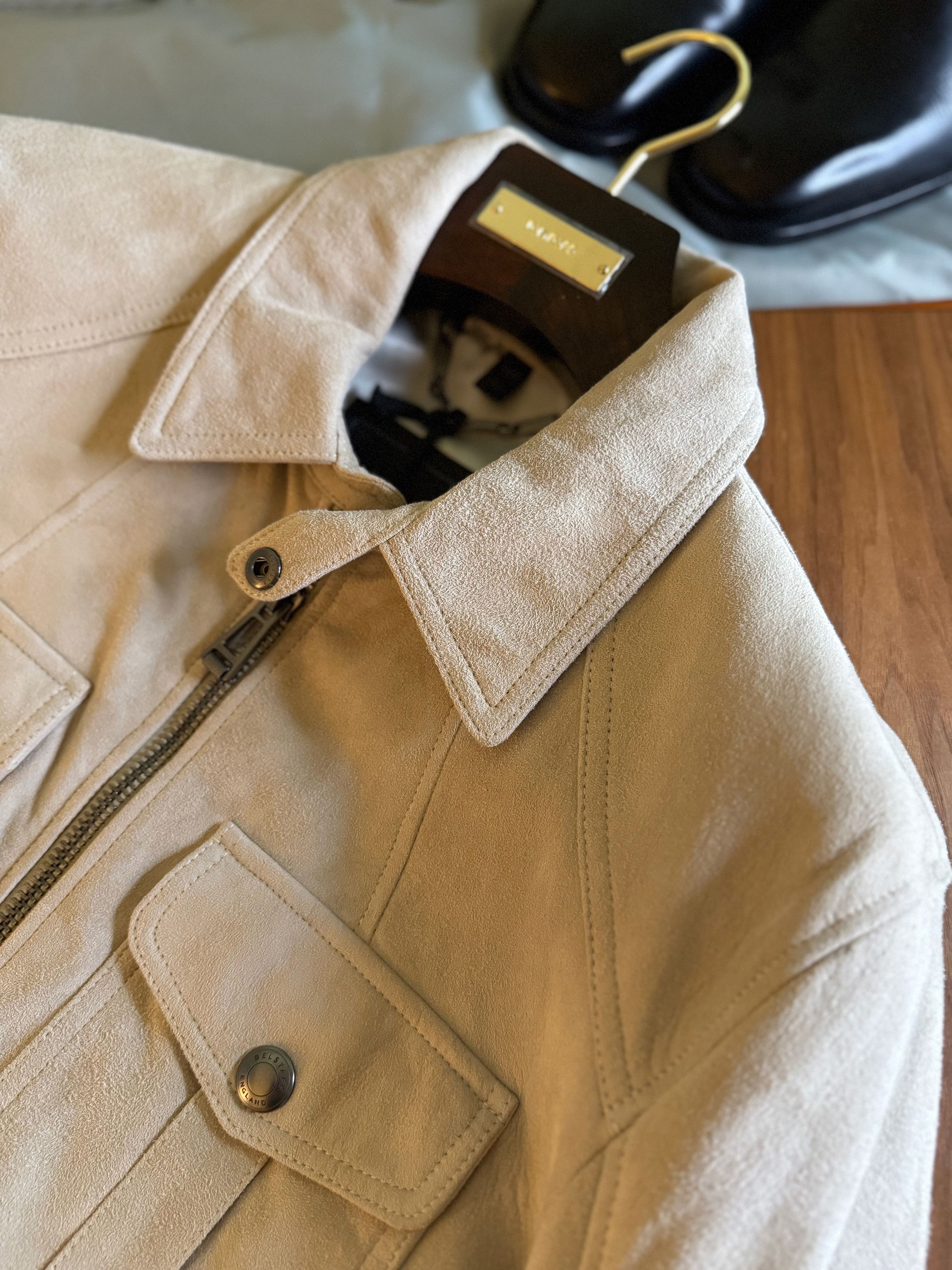 Belstaff Coveted, Badass New $2,500 BELSTAFF Beige Suede Field Jacket Size US M / EU 48-50 / 2 - 17 Thumbnail