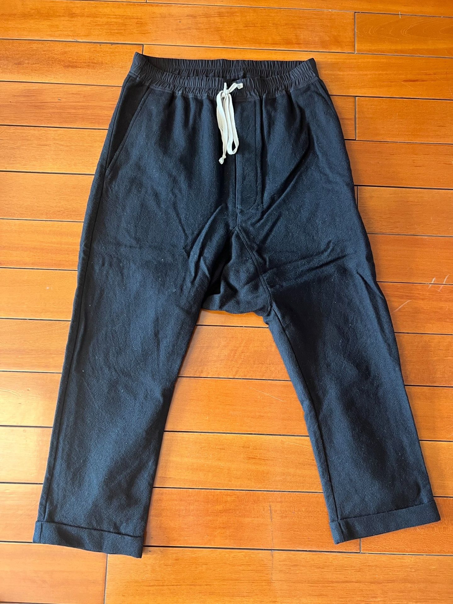Rick Owens Rick Owens Wool Drawstring Cropped Pants Size US 40 / EU 56 - 1 Thumbnail