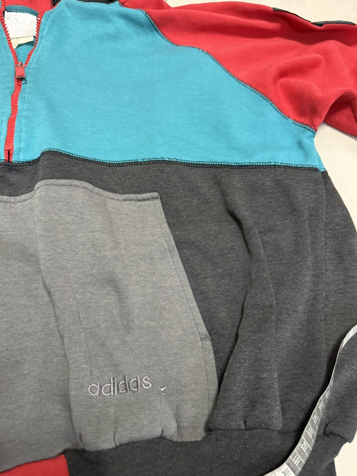 Adidas 80s Vintage Adidas Colourblock hoodie Size US M / EU 48-50 / 2 - 5 Thumbnail