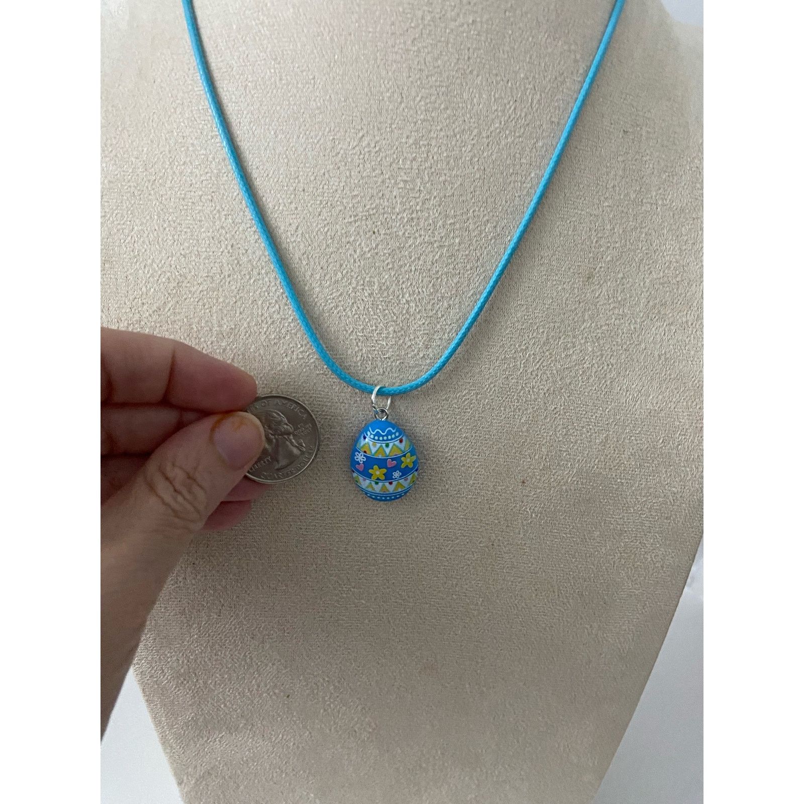 Handmade Blue Easter egg necklace Size ONE SIZE - 2 Thumbnail