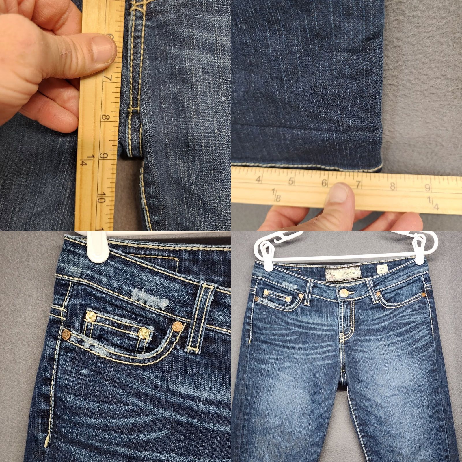 BKE BKE Womens Jeans Payton Size 27 Low Rise Straight Dark Wash Stretch Casual Size 27" / US 4 / IT 40 - 8 Thumbnail