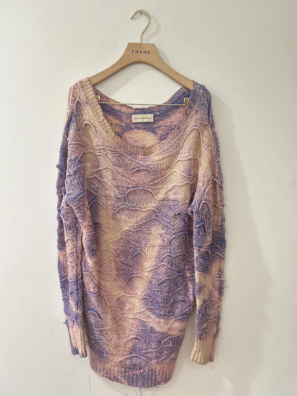 Faith Connexion Wide Neck Metallic Distressed Sweater Size US S / EU 44-46 / 1 - 1 Thumbnail