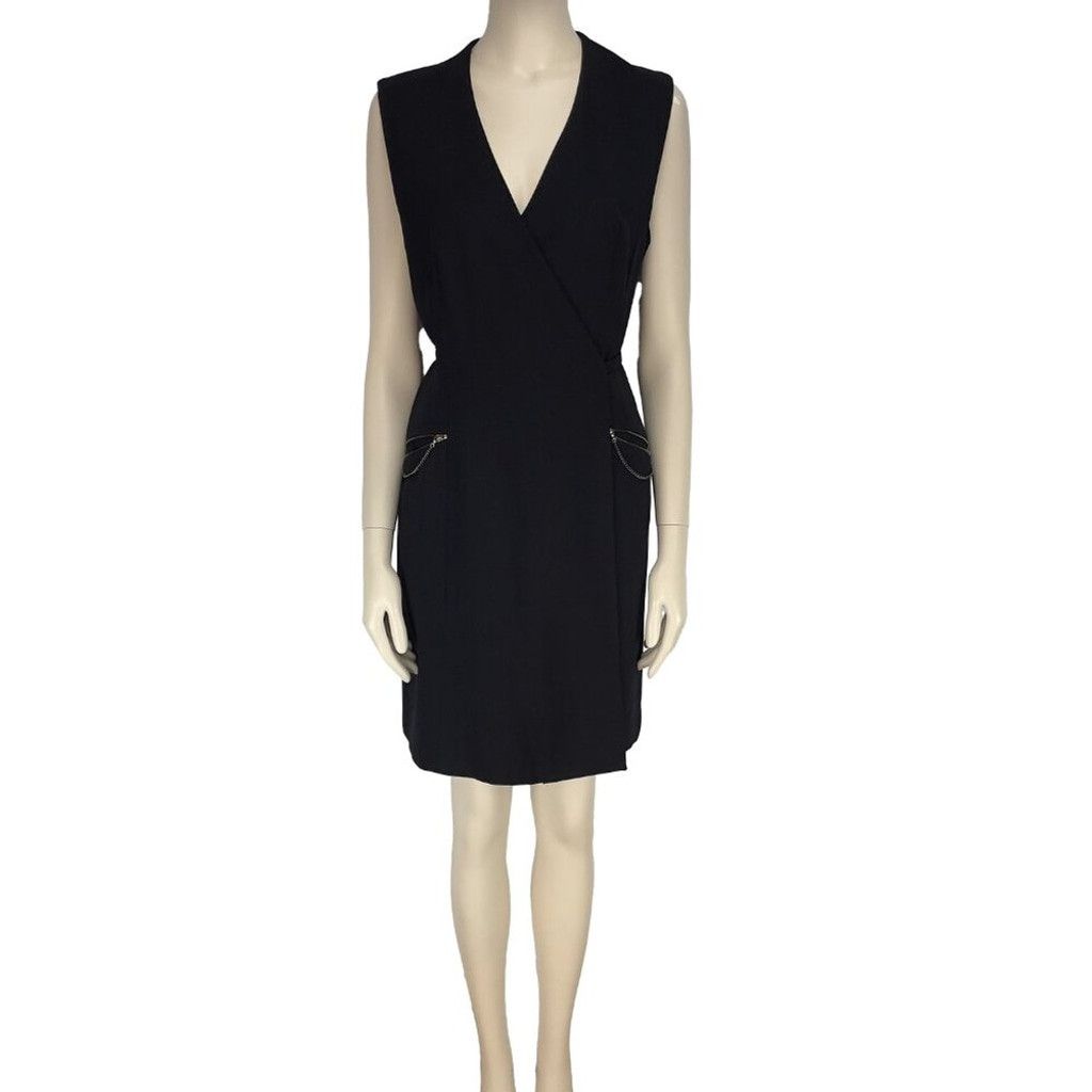 Other LIDA BADAY 100% Wool Adjustable Wrap Office Black Dress sz M Size M / US 6-8 / IT 42-44 - 2 Thumbnail