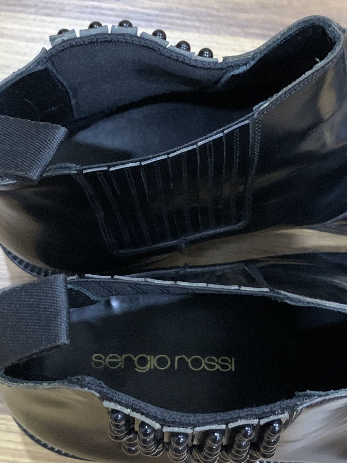 Leather × Sergio Rossi SERGIO ROSSI STUDDED LEATHER CHELSEA BOOTS Size US 5.5 / EU 38 - 8 Thumbnail