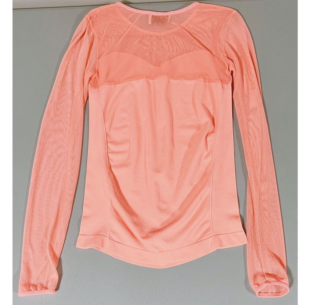 Japanese Brand Pink Neon Mesh Long Sleeve Top Tee T-Shirt Blouse Size S 🌸✨ Size S / US 4 / IT 40 - 2 Thumbnail