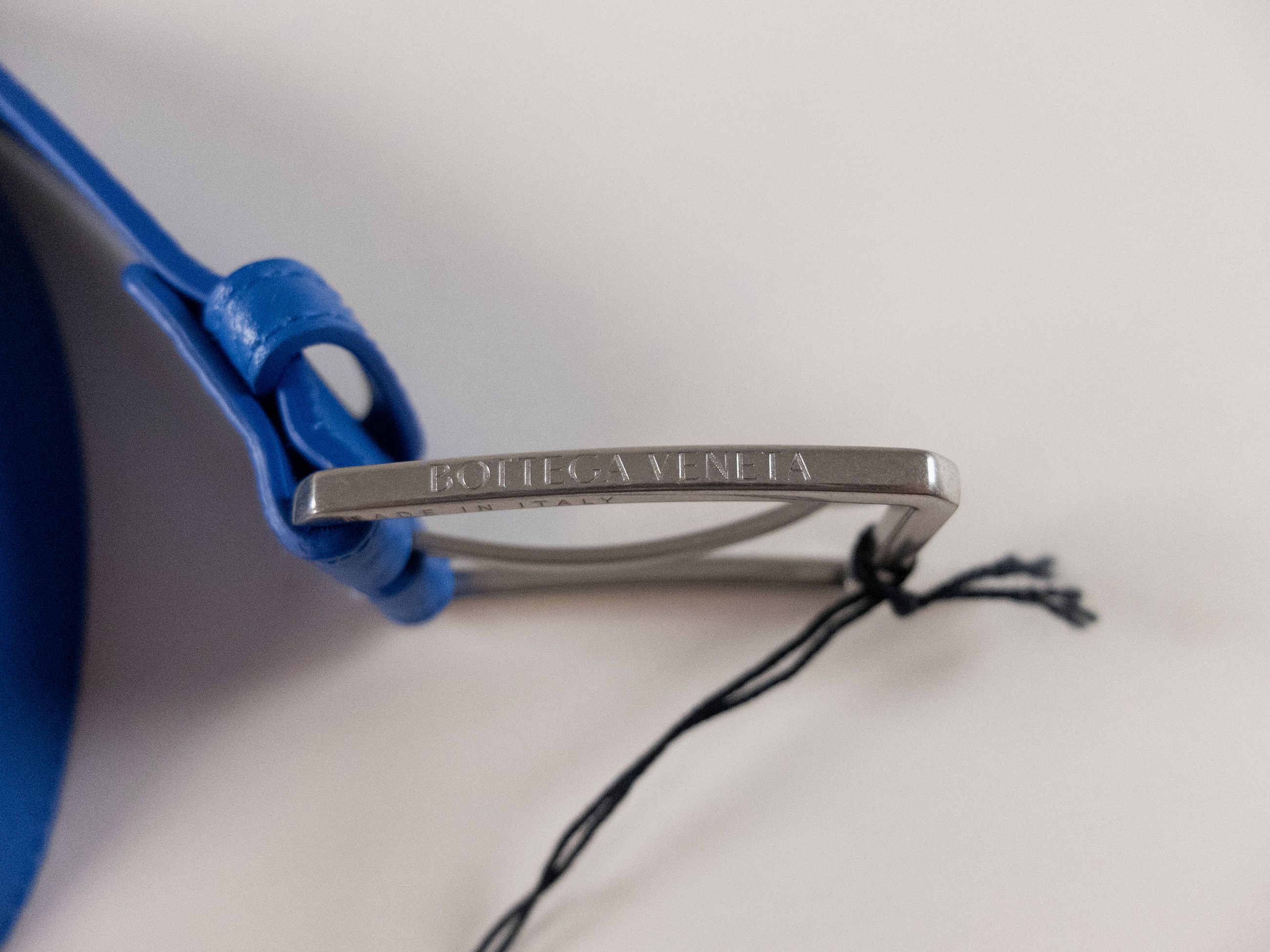 Bottega Veneta BOTTEGA VENETA blue intrecciato embossed leather belt 90 Size 34 - 2 Thumbnail