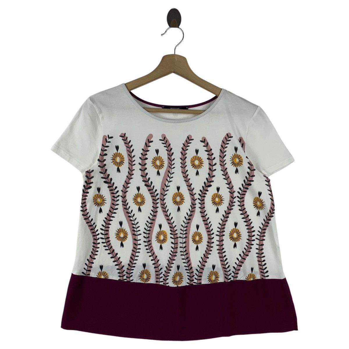 Max Mara × Vintage Vintage MAX MARA art printed women tee Size S / US 4 / IT 40 - 1 Thumbnail