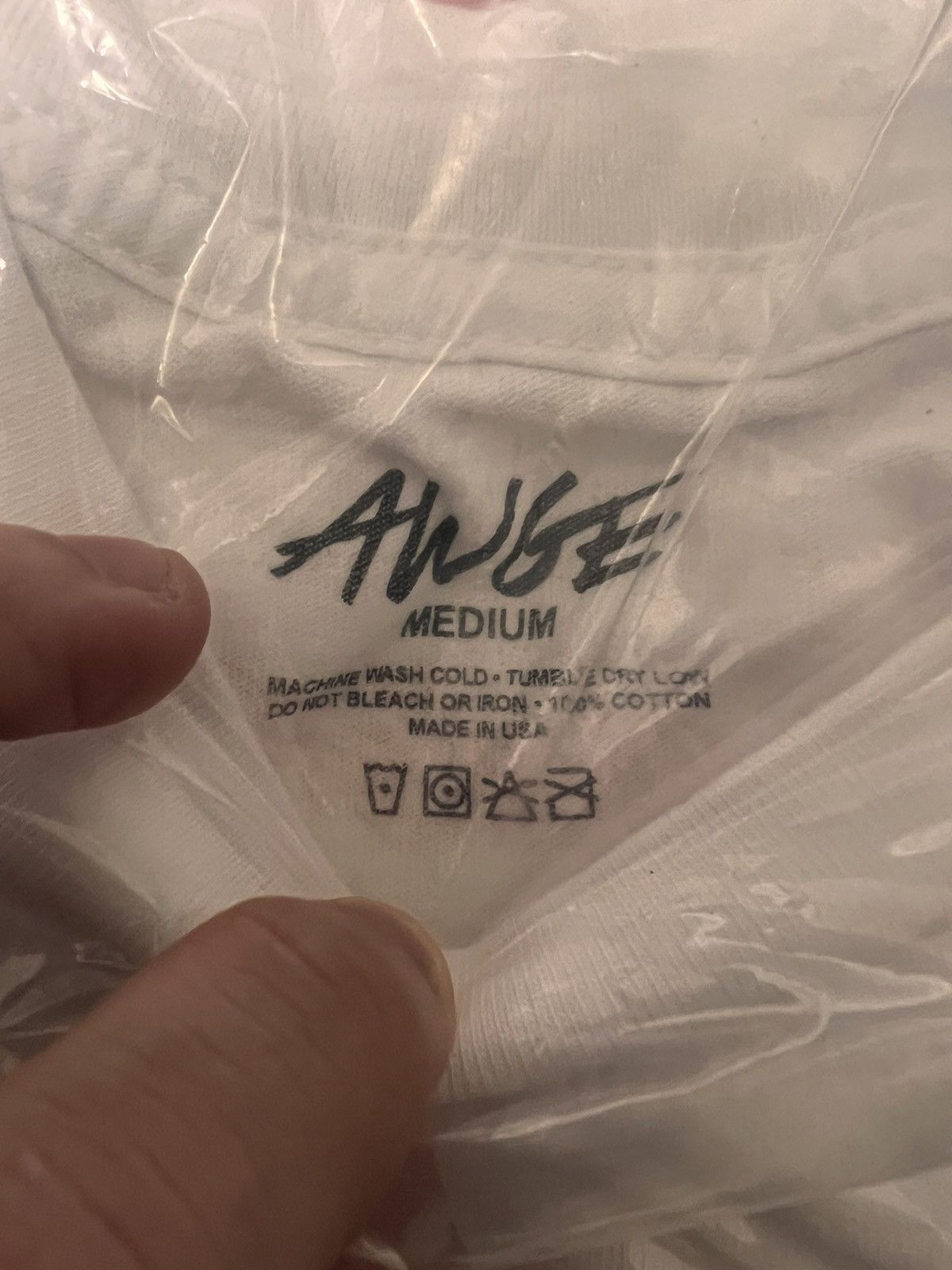 AWGE × Asap Rocky A$AP Rocky Dummy Grim White Tee Shirt Size