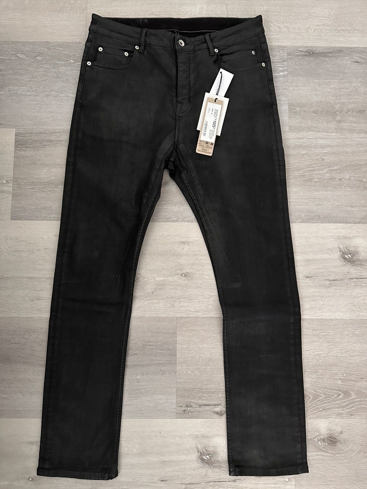 Rick Owens SS23 Rick Owens Waxed Black SBB Detroit Cut Denim | Grailed
