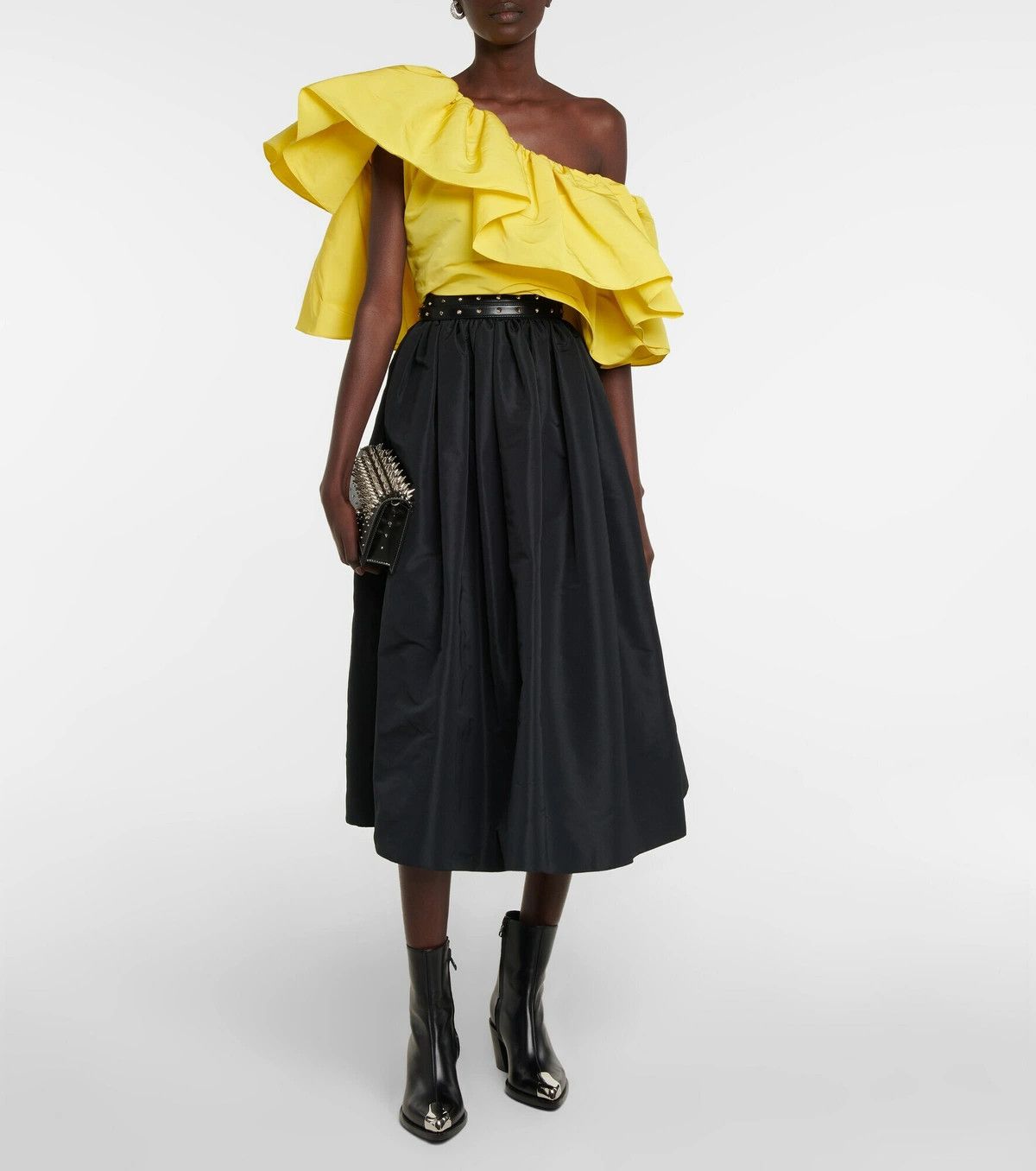 Alexander McQueen o1y0325 One-Shoulder Top in Yellow Size M / US 6-8 / IT 42-44 - 2 Thumbnail