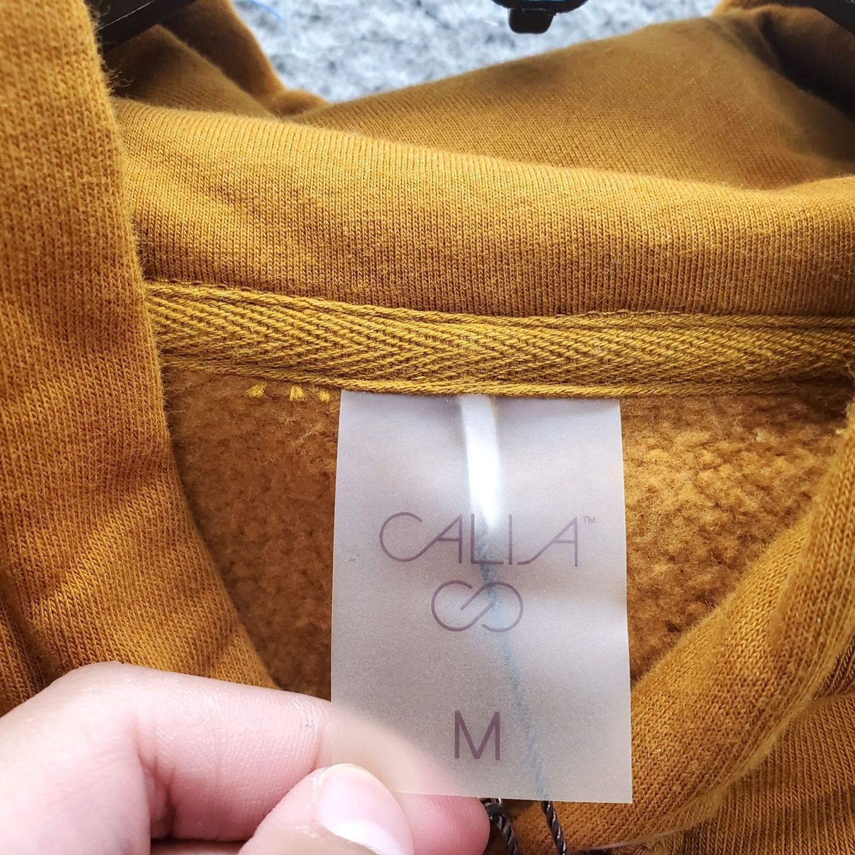 Vintage CALIA Womens Medium Tan Pullover Hoodie Long Sleeve Hooded Lined Sweatshirt Size M / US 6-8 / IT 42-44 - 5 Thumbnail