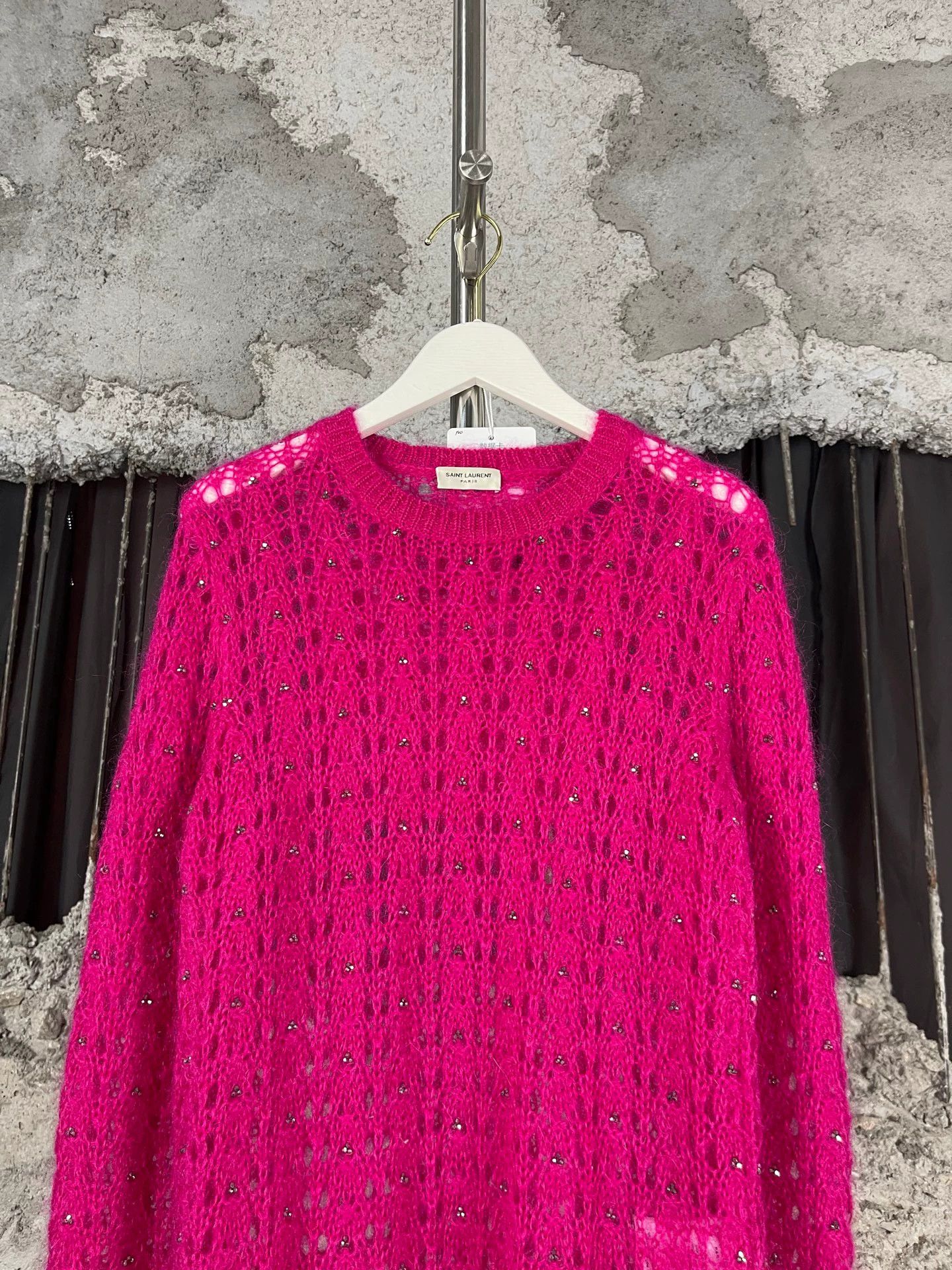 Saint Laurent Paris SLP Crystal Sweater Size S New Size S / US 4 / IT 40 - 3 Thumbnail