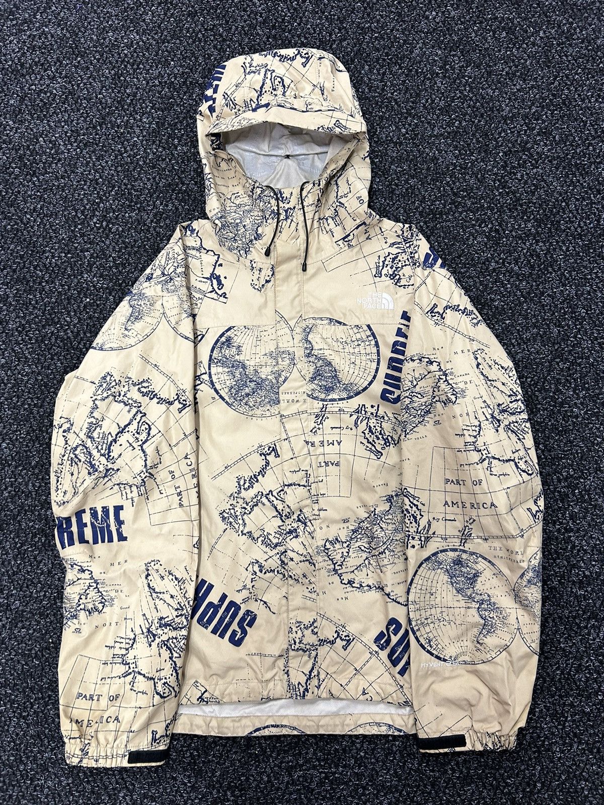 Supreme Supreme The North Face Venture Jacket map TNF | Grailed