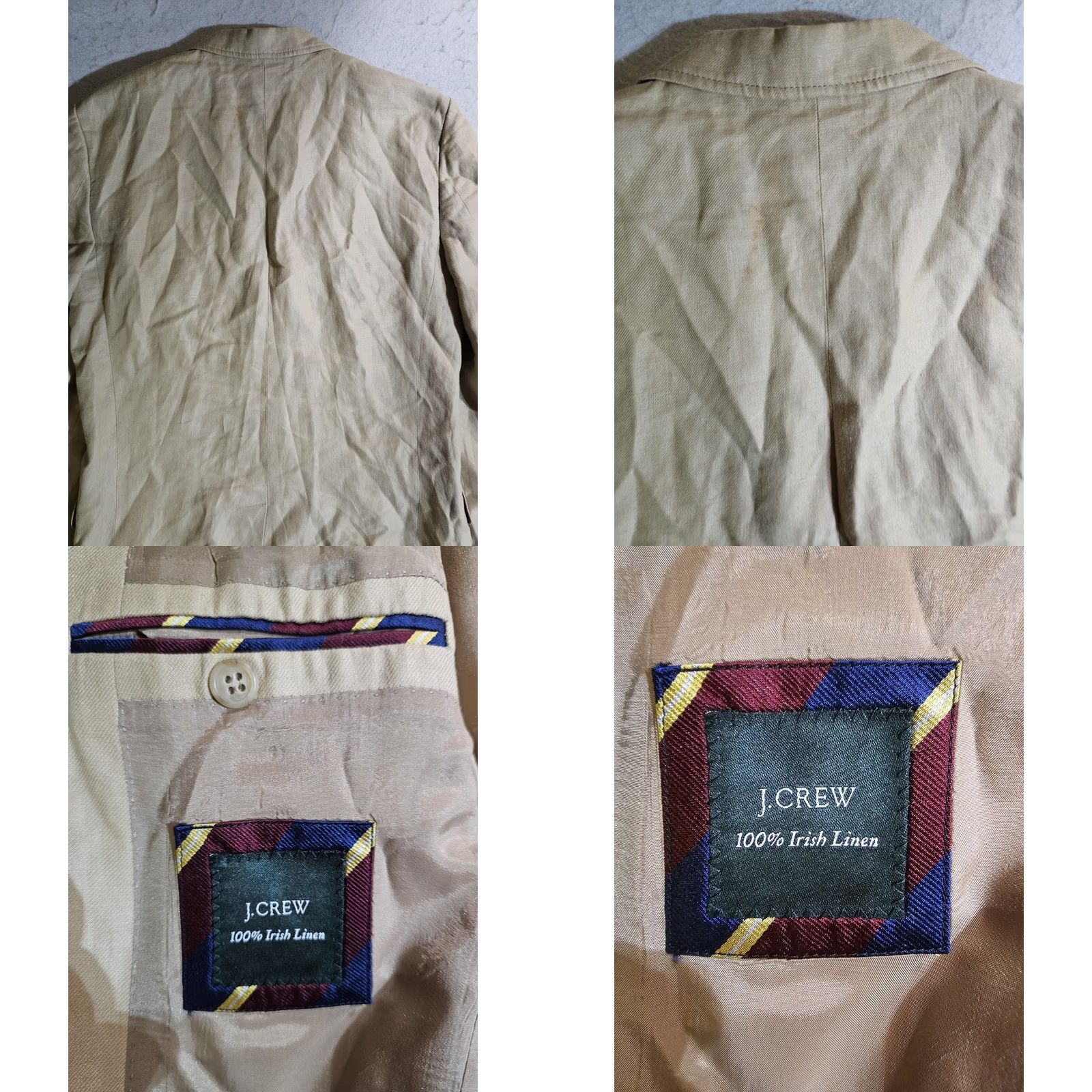 J.Crew VINTAGE J.CREW Blazer Linen Beige Mens Sz 38 Regular Blazer Blazer, J.CREW, 100% Irish Linen, Single-Breasted, Notch Lapel, Dry Clean Only Size 38R - 8 Thumbnail