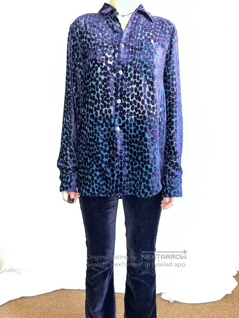 Junya Watanabe Junya Watanabe Purple Velvet Polka Dot Transparent Shirt Size S / US 4 / IT 40 - 4 Thumbnail