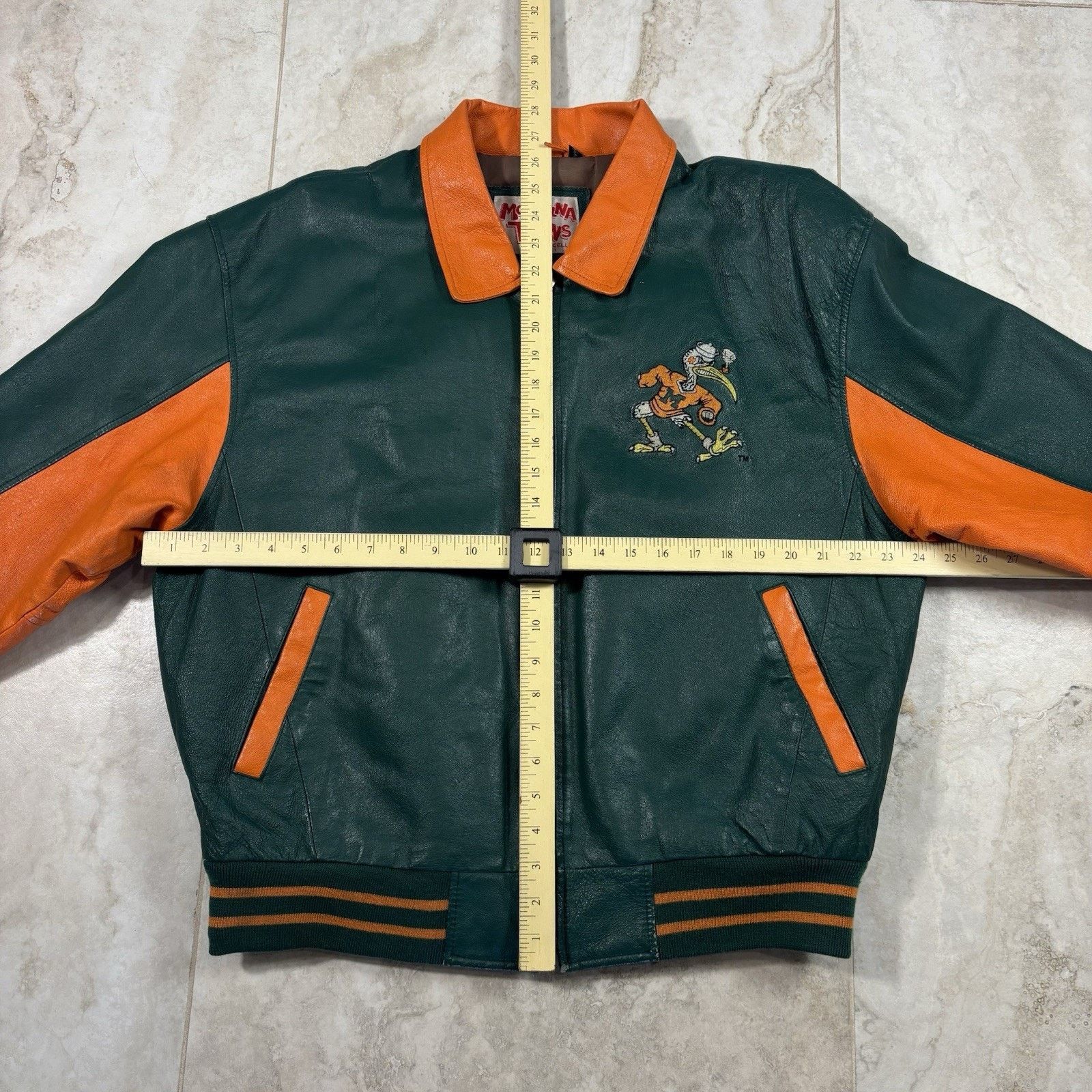 Excelled Vintage Miami Hurricanes Looney Tunes Leather Jacket Mens L Size US L / EU 52-54 / 3 - 11 Thumbnail