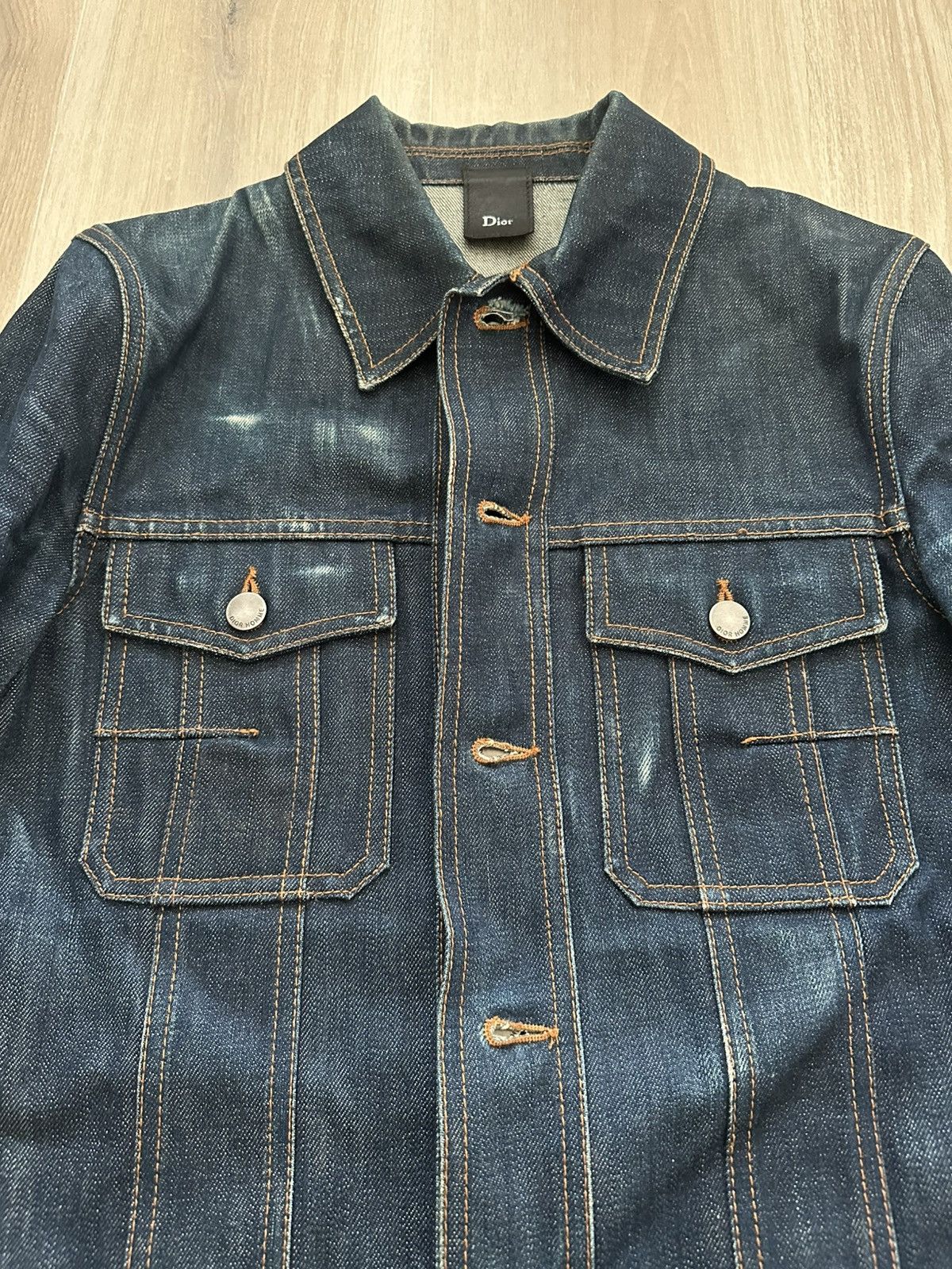 Dior (RARE!) Dior Homme SS07 Raw Denim Jacket Sample Size US S / EU 44-46 / 1 - 23 Thumbnail