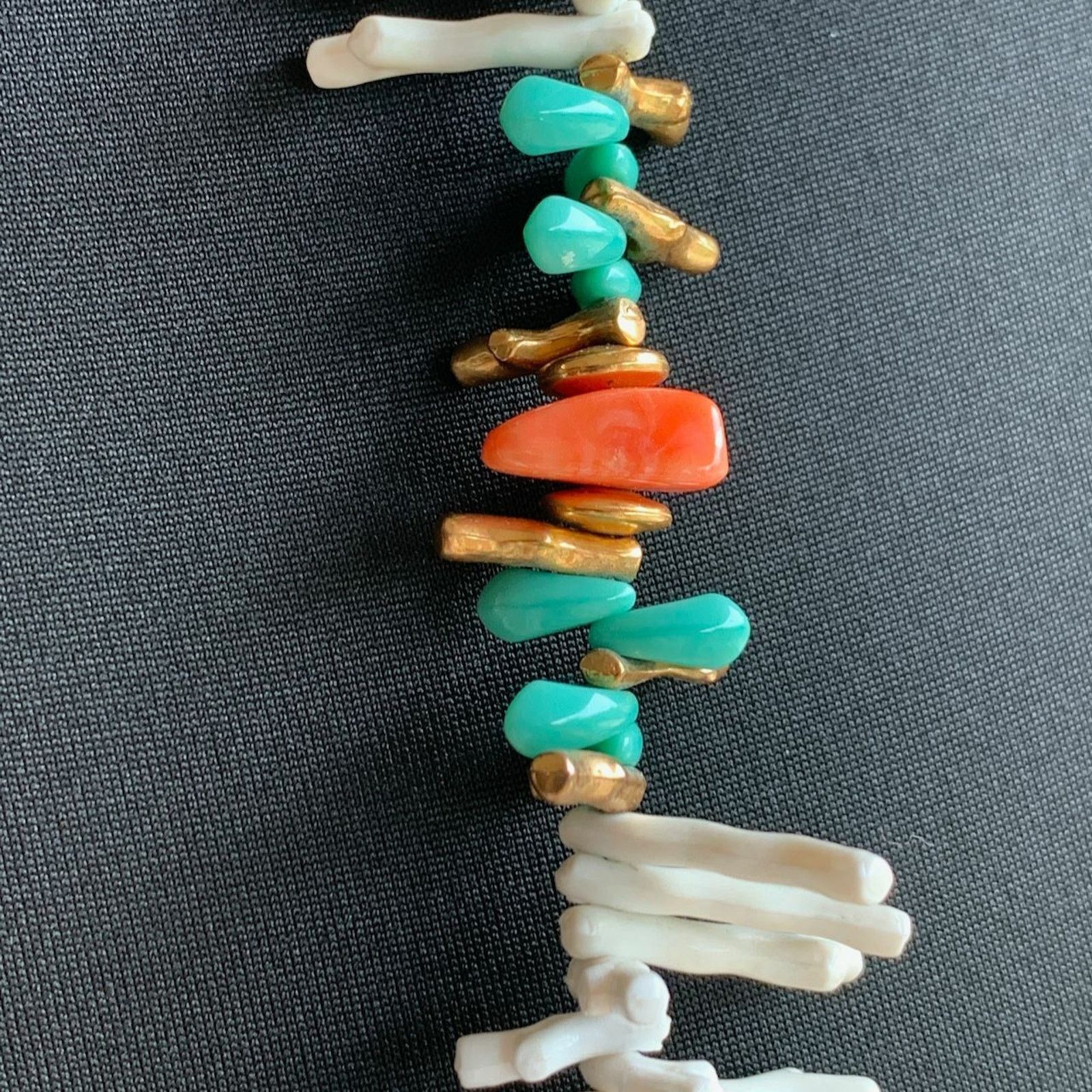 Miriam Haskell Miriam Haskell Branch Coral Turquoise Gold Tone Necklace Size ONE SIZE - 3 Thumbnail