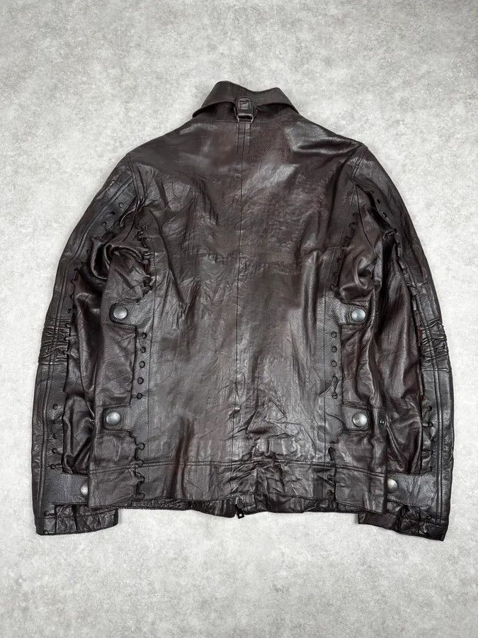 Marithe + Francois Girbaud FW2002 Marithé + François Girbaud Brown Plissed Leather Jacket Size US M / EU 48-50 / 2 - 5 Thumbnail
