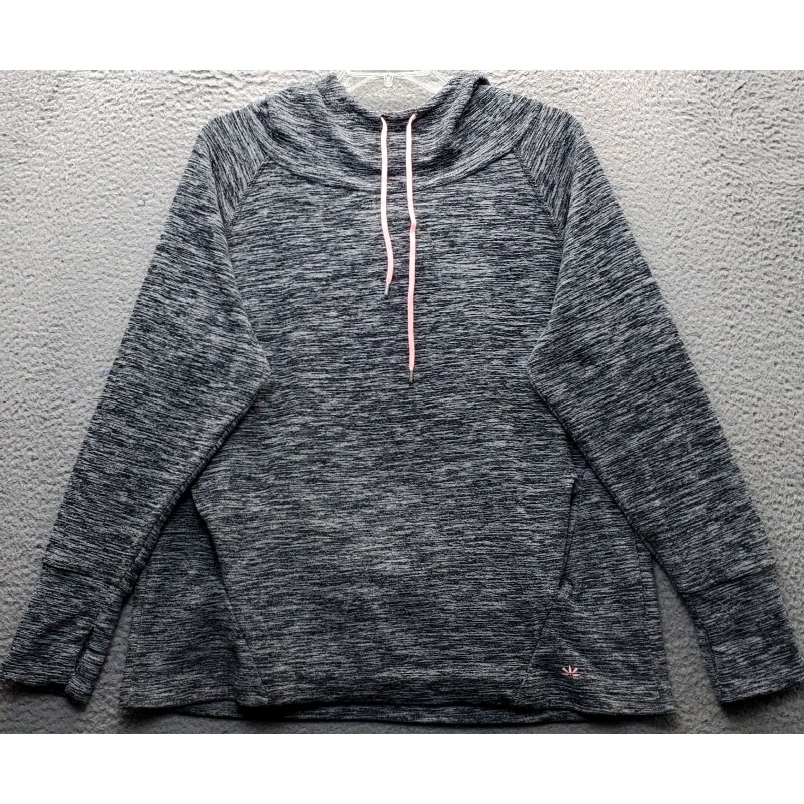 Vintage Lukka Hoodie Womens Large Gray Space Dye Thumb Hole Pullover Hoodie Space Dye Womens Large Gray Lukka Hoodie Size L / US 10 / IT 46 - 2 Thumbnail