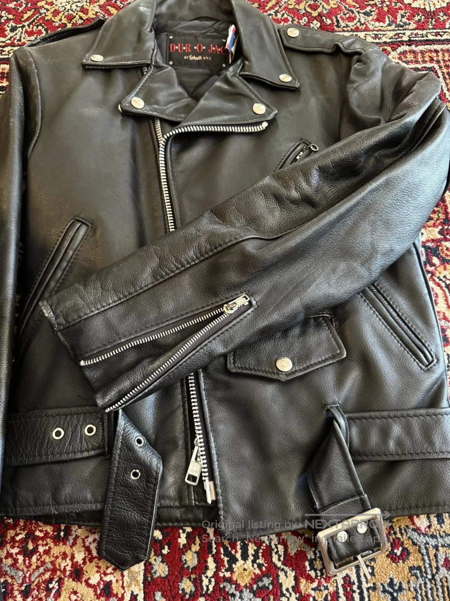 Schott Schott American Vintage Diagonal Zip Leather Jacket. Size US S / EU 44-46 / 1 - 2 Thumbnail