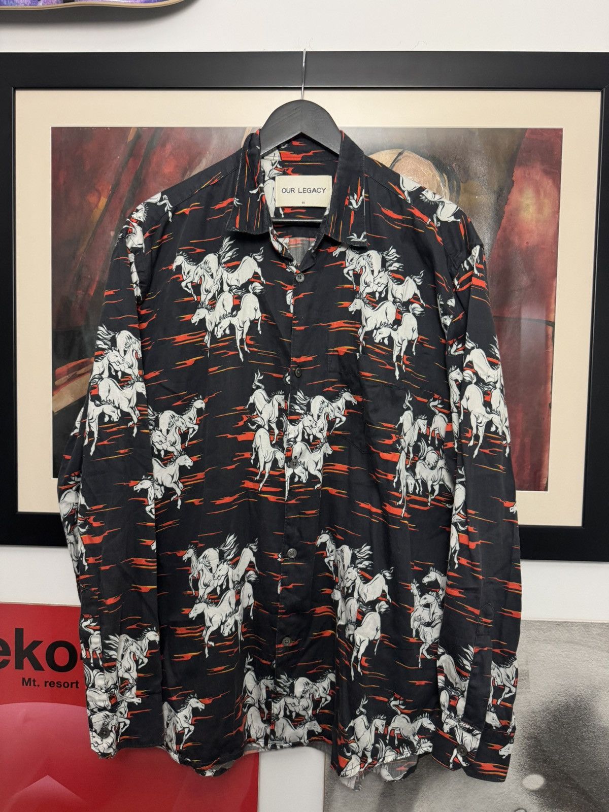 Our Legacy Horse Mustang Print Shirt Fullprint Button Up