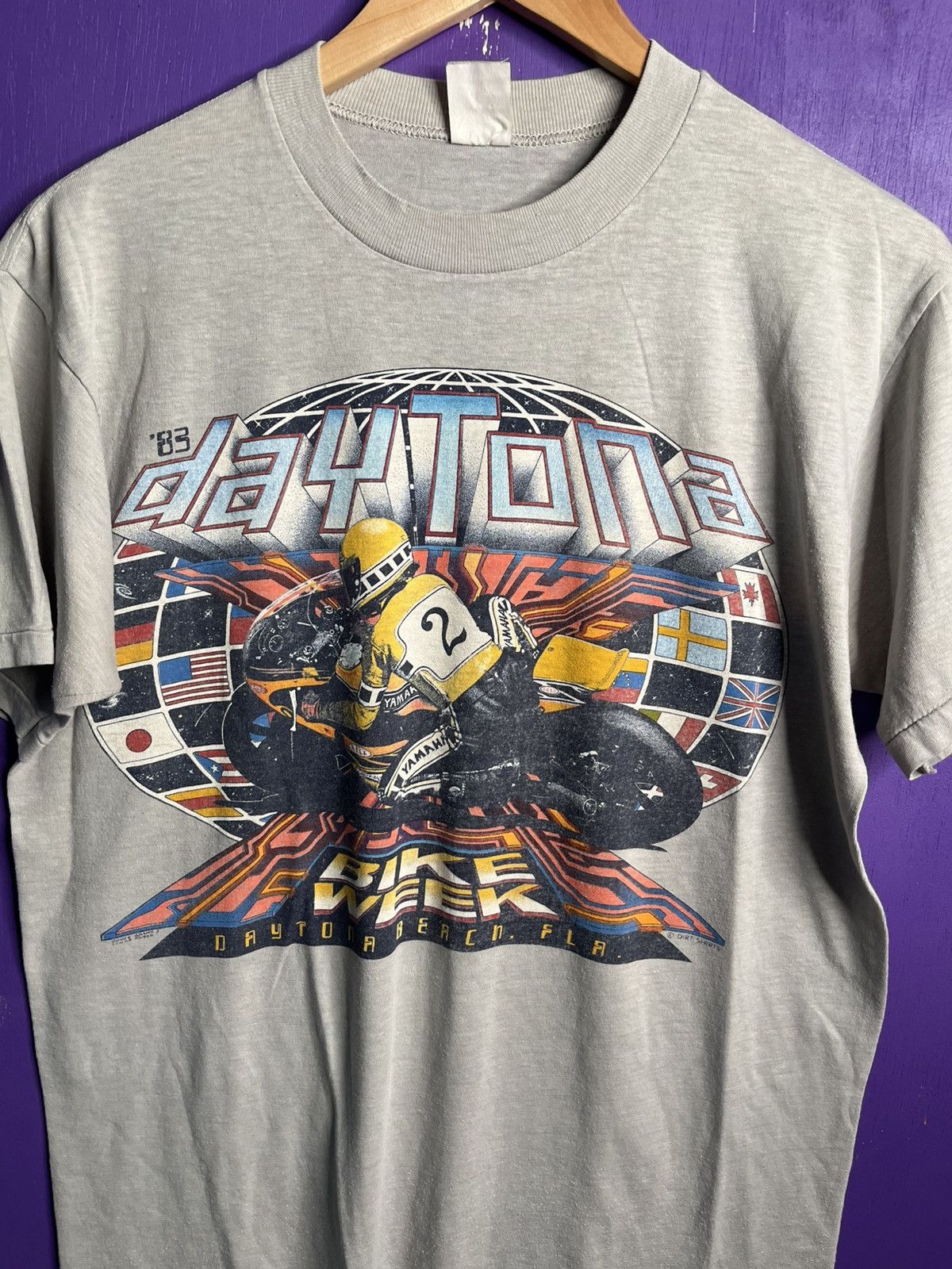 Vintage Vintage 1983 Daytona bike week racing t-shirt Size US M / EU 48-50 / 2 - 3 Thumbnail