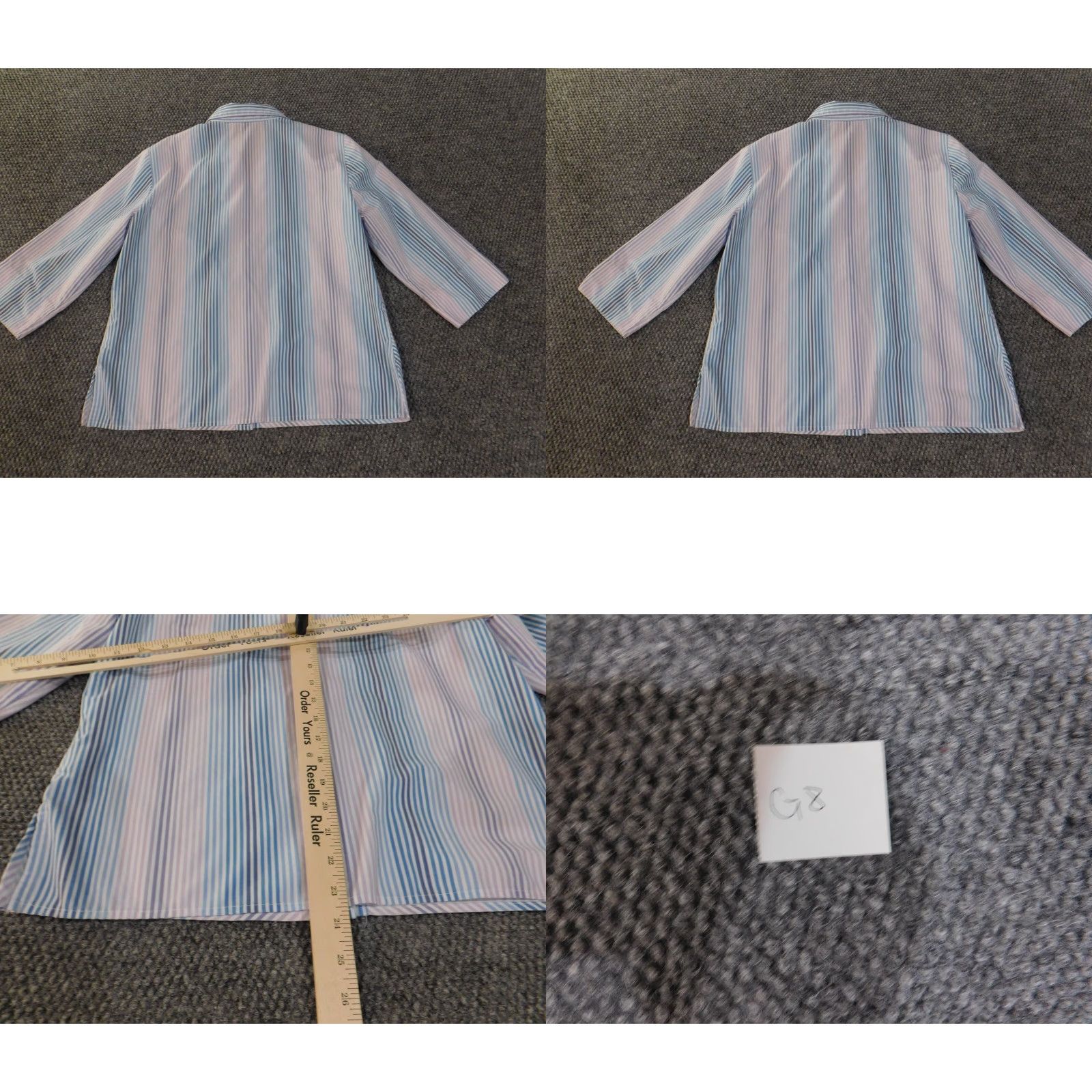 Vintage Alfred Dunner top Button-Up Shirt Petite PS Womens Blue Striped Collared Long Sleeve Polyester Regular Fit Size S / US 4 / IT 40 - 8 Thumbnail