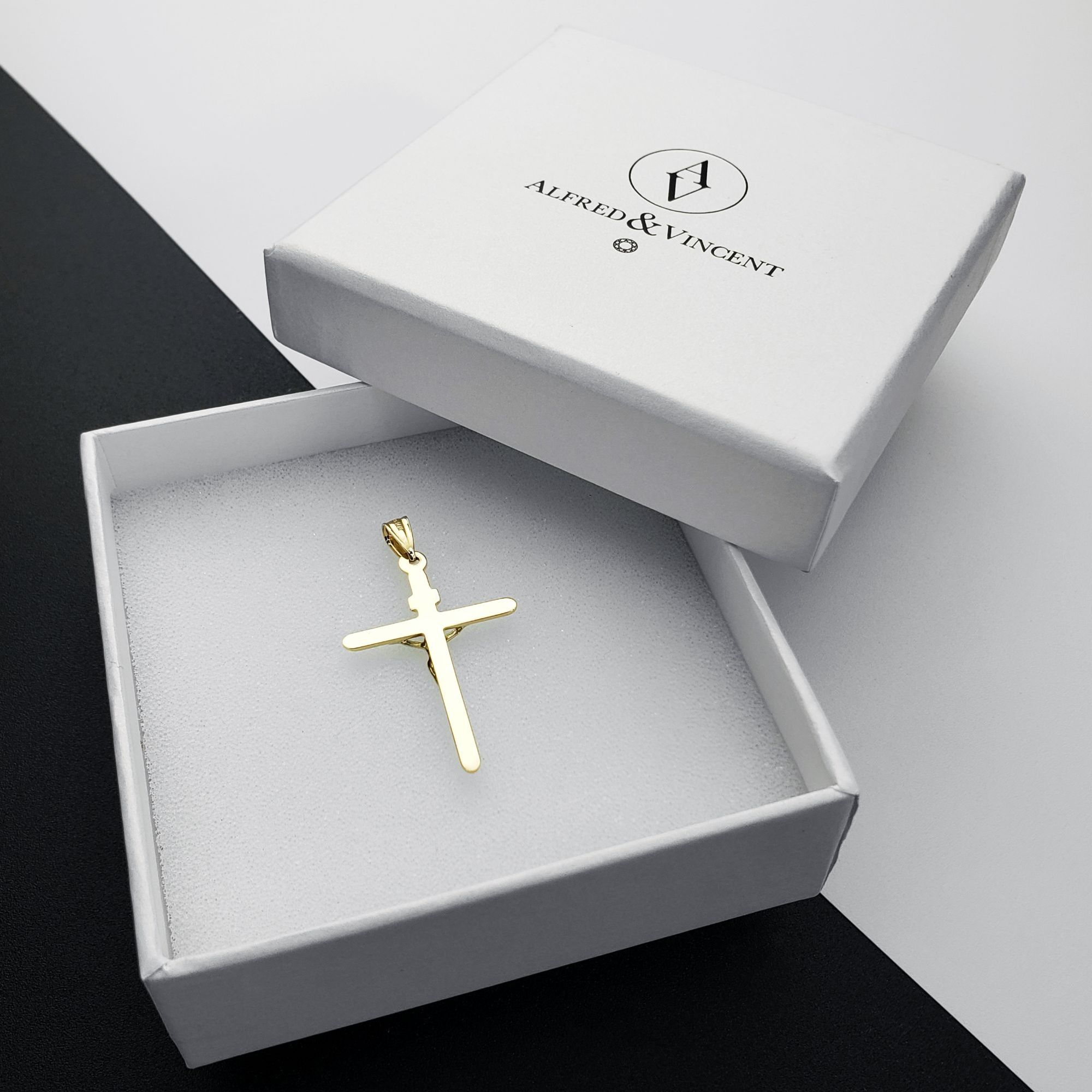 Other Jesus INRI Latin Cross Pendant 2-Tone 14k Yellow White Gold Size ONE SIZE - 2 Thumbnail