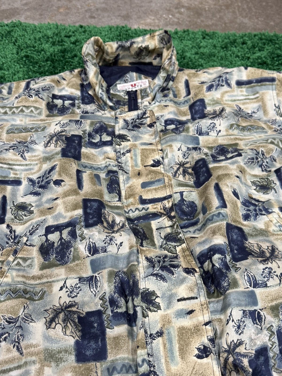 Vintage Vintage Retro 90s 80s Leave Print Windbreaker Jacket XL Size US XL / EU 56 / 4 - 3 Thumbnail