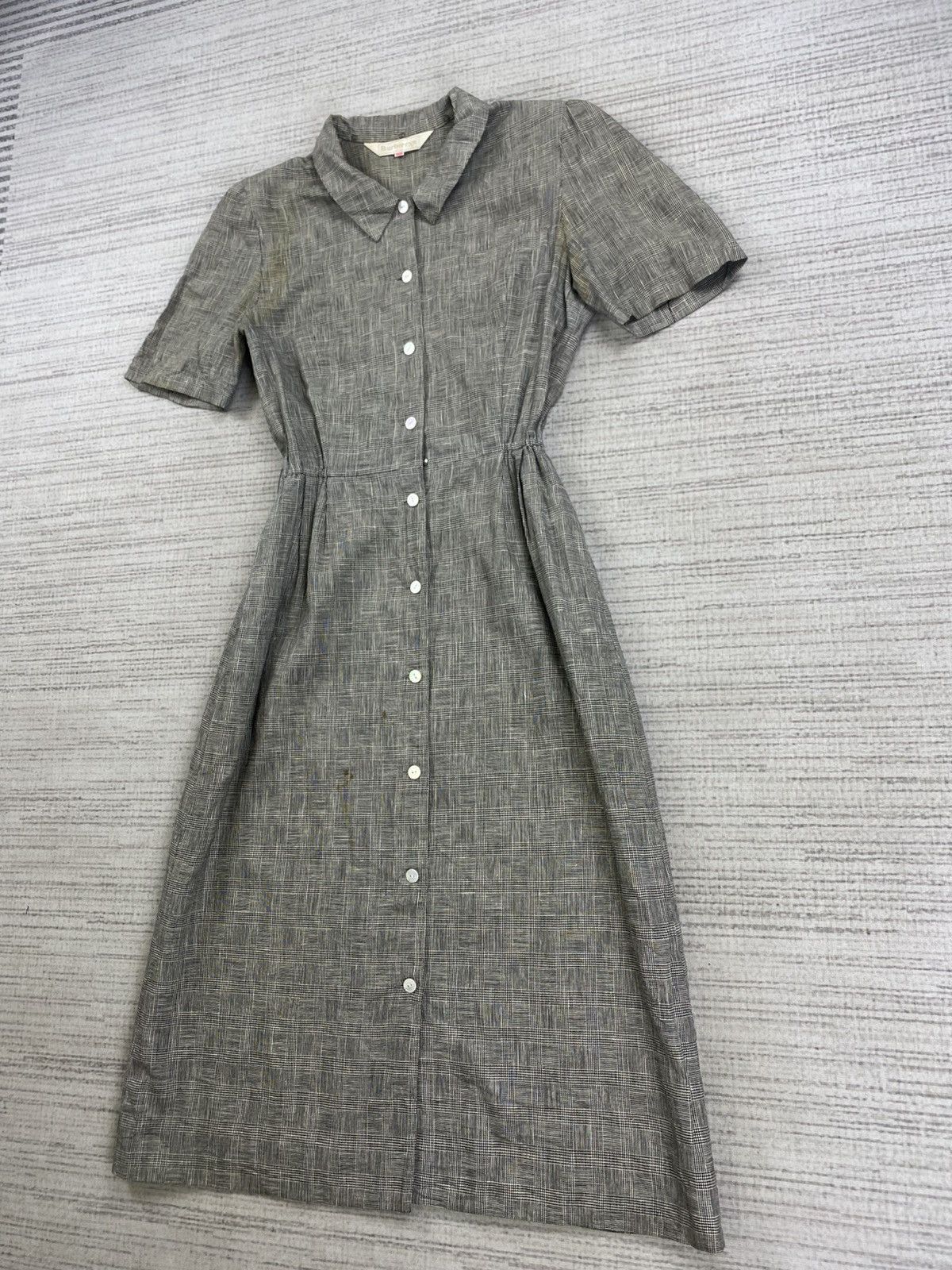 Burberry × Japanese Brand × Vintage Vintage Burberry Checked Full Button Stain Dress Size S / US 4 / IT 40 - 4 Thumbnail