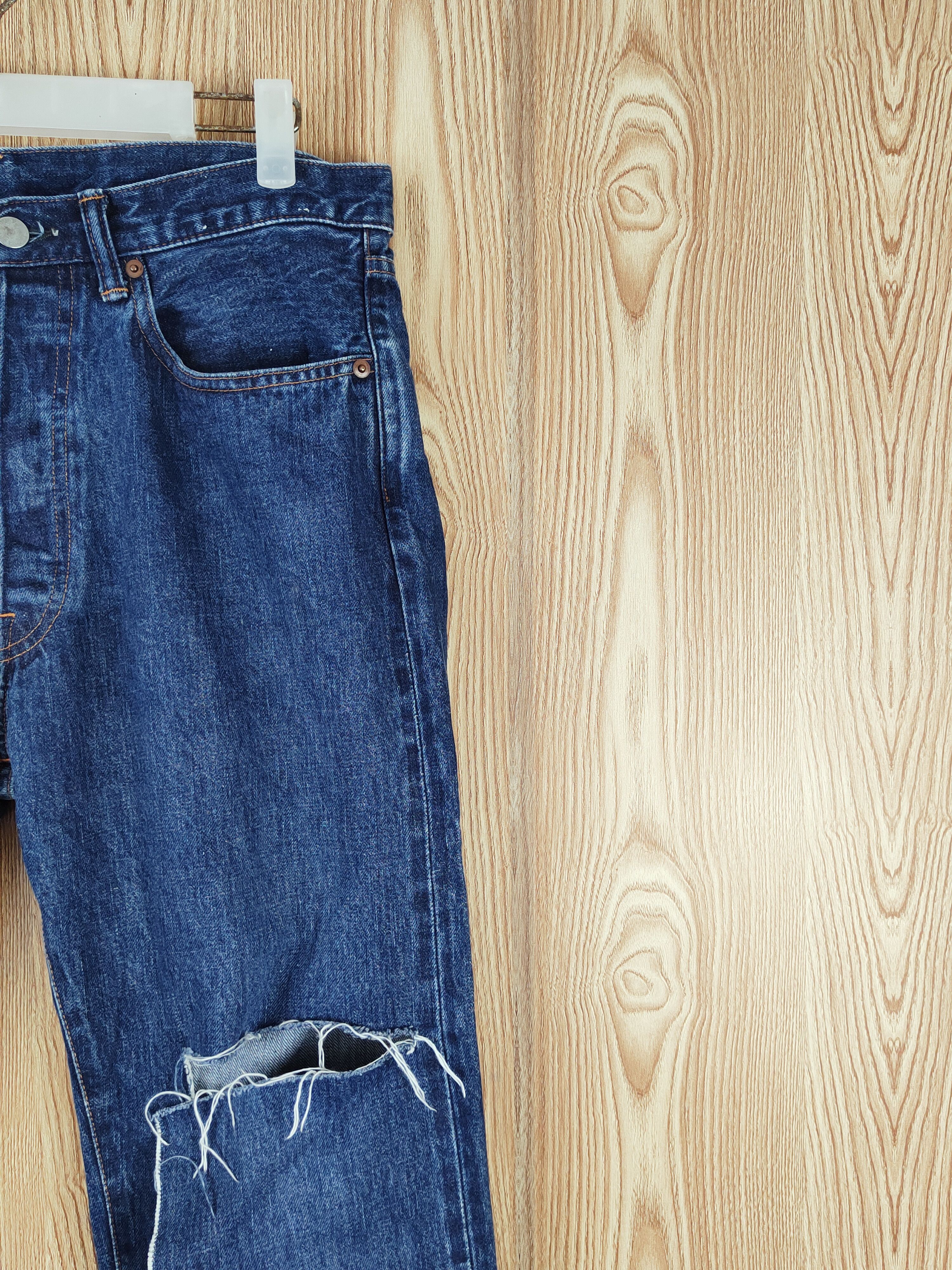 READYMADE DL Unused Readymade Distressed Ripped selvedge Jeans #S2699 Size US 33 - 5 Thumbnail