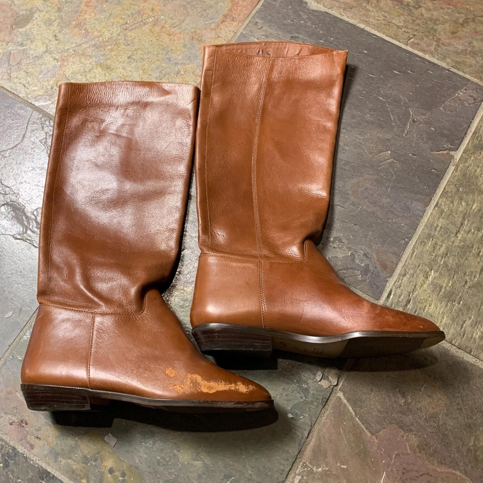 Nine West 90s Womens 9WEST Agnes Leather Riding Boots Size 5.5 (G110) Size US 5.5 / IT 35.5 - 3 Thumbnail
