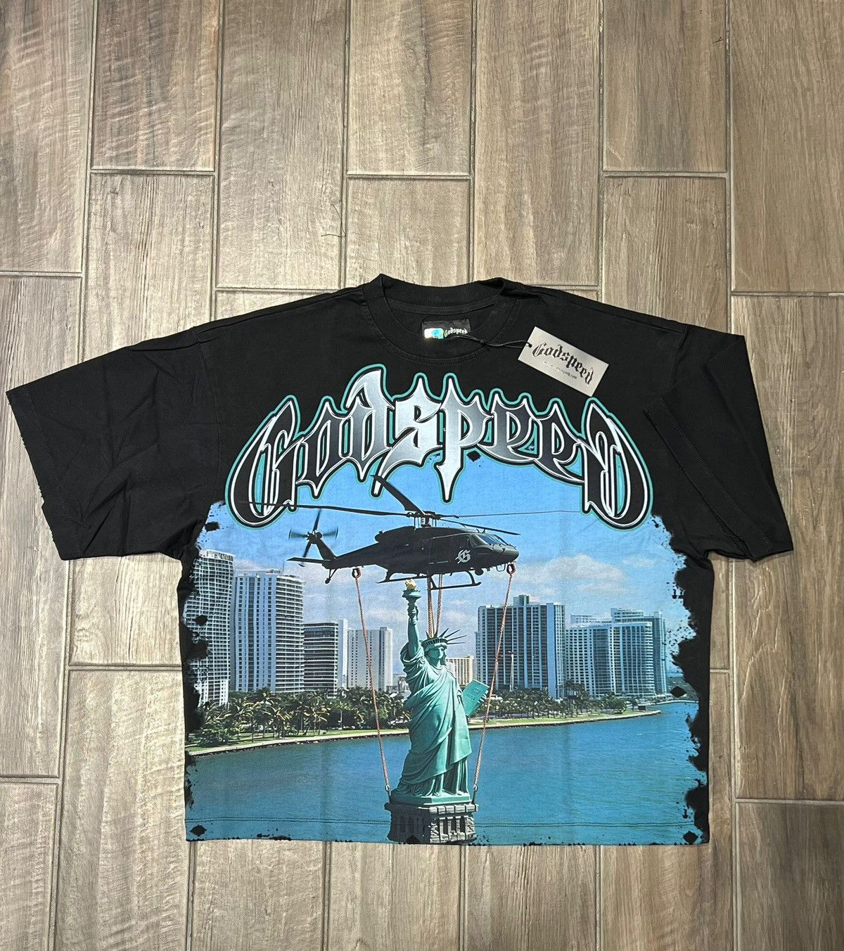 Godspeed GODSPEED MIAMI LIBERTY LIFT BLACK TEE Size US XL / EU 56 / 4 - 1 Thumbnail