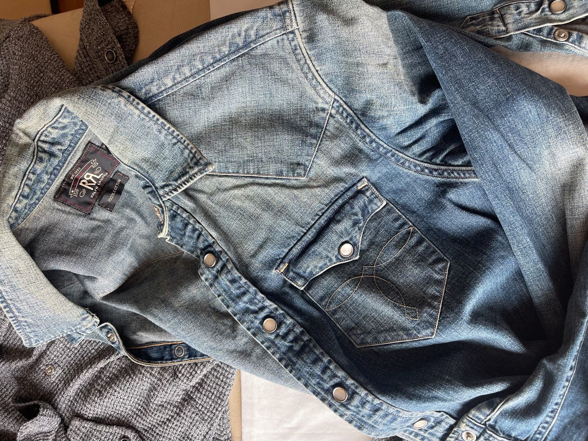 RRL Ralph Lauren RRL Denim Shirt Size US S / EU 44-46 / 1 - 5 Thumbnail
