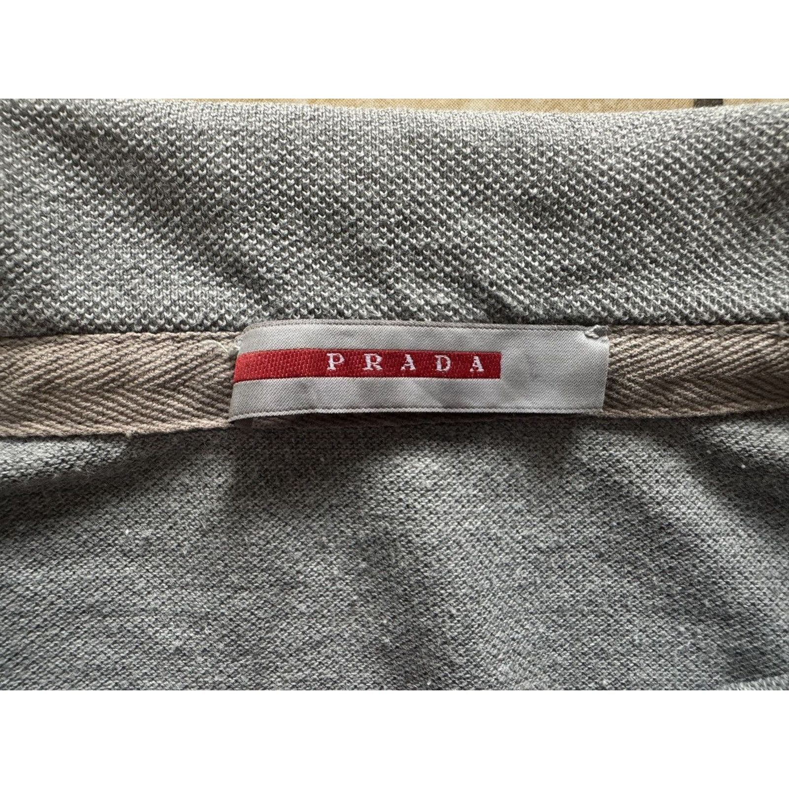 Prada Vintage Prada Linea Rossa Hidden Red Placket Polo Shirt Size US M / EU 48-50 / 2 - 2 Thumbnail