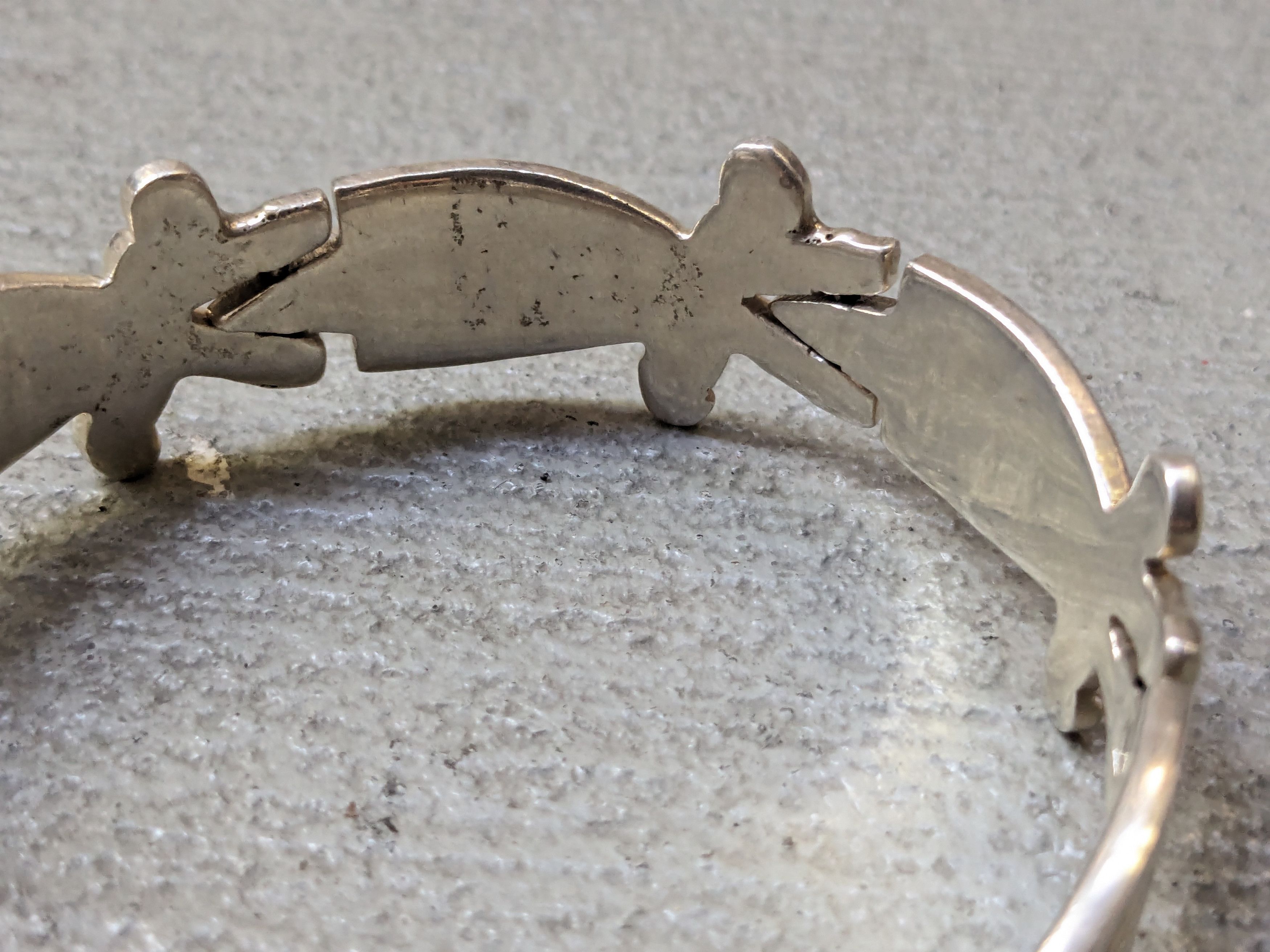 Jewelry Vintage Sterling Silver Bracelet 7.5" Chunky Thick Taxco Size ONE SIZE - 6 Thumbnail