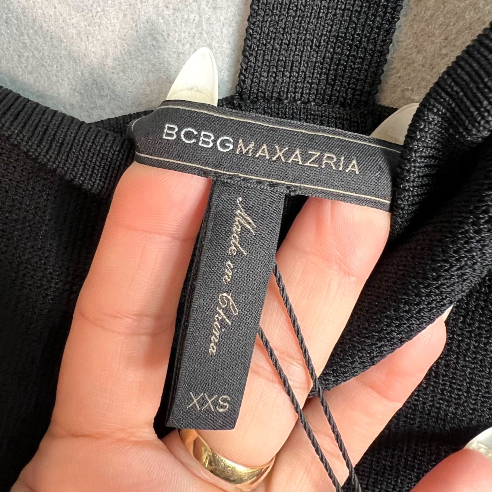 Bcbgmaxazria BCBGMAXAZRIA Dress Adult XXS Black Bandage Fringe Back Zip Bodycon Womens Size XXS / US 00 / IT 34 - 3 Thumbnail