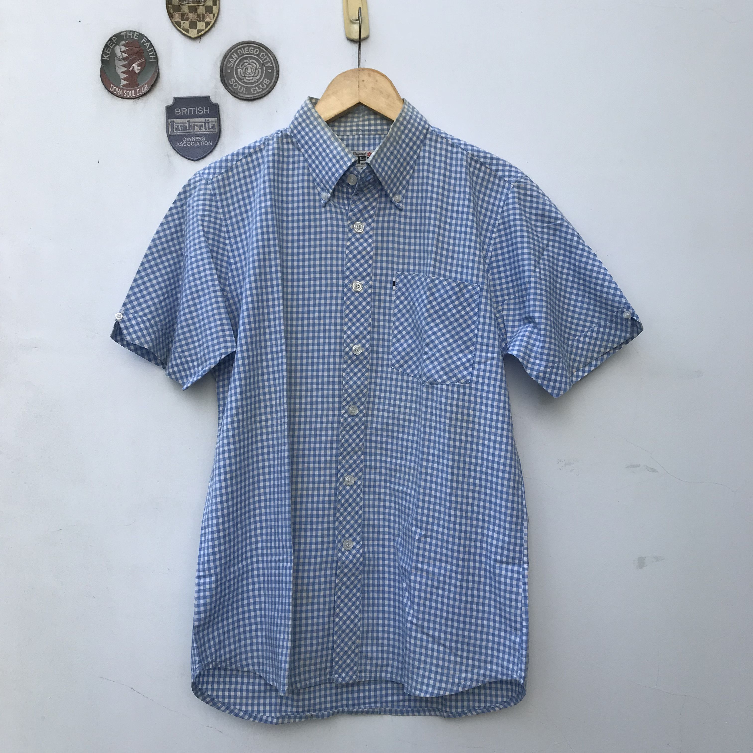 Other UK × Vintage Alfie Dandy Skinheads shirt Blue Gingham Trimfit button down Size US M / EU 48-50 / 2 - 8 Thumbnail
