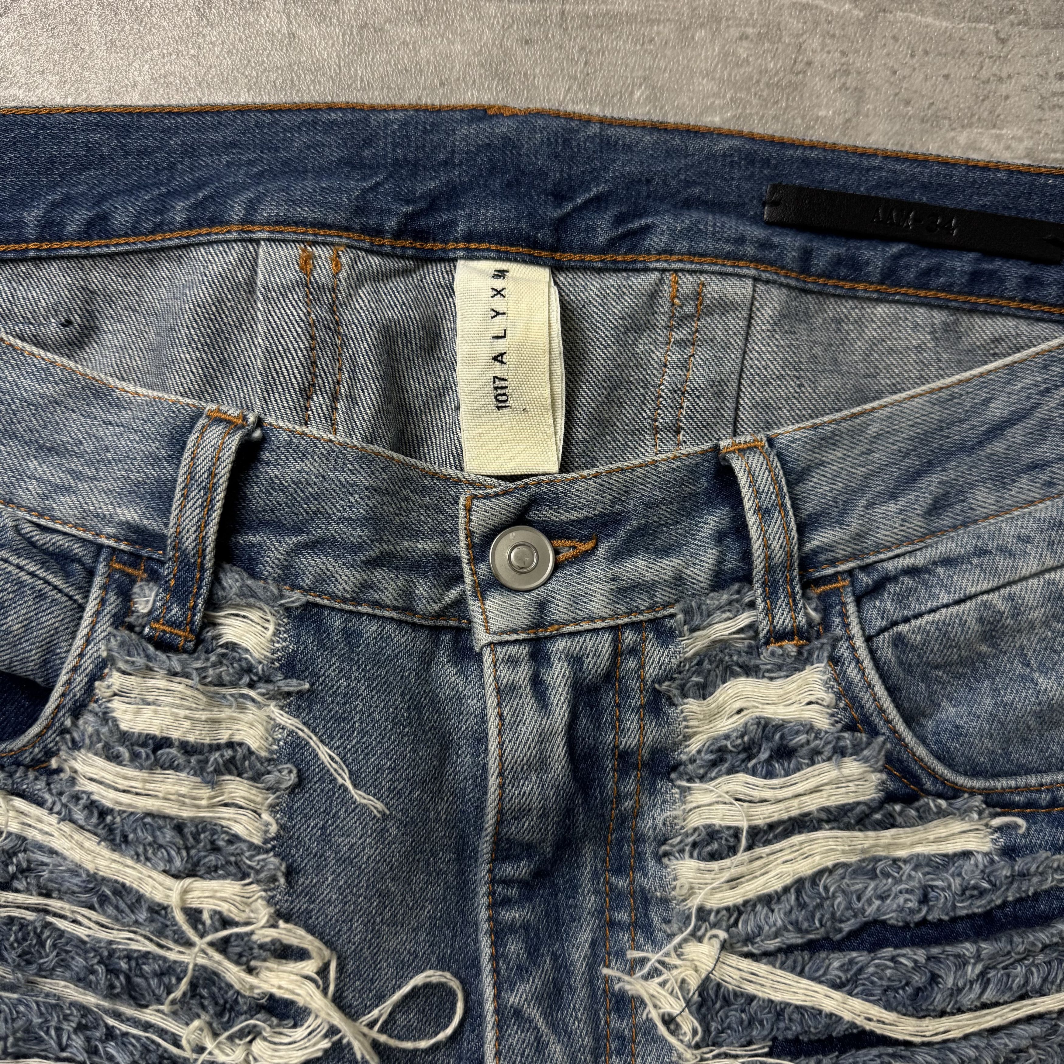 1017 ALYX 9SM × Blackmeans 1017 ALYX 9SM BLACKMEANS Shredded Denim Distressed Jeans Size US 34 / EU 50 - 9 Thumbnail