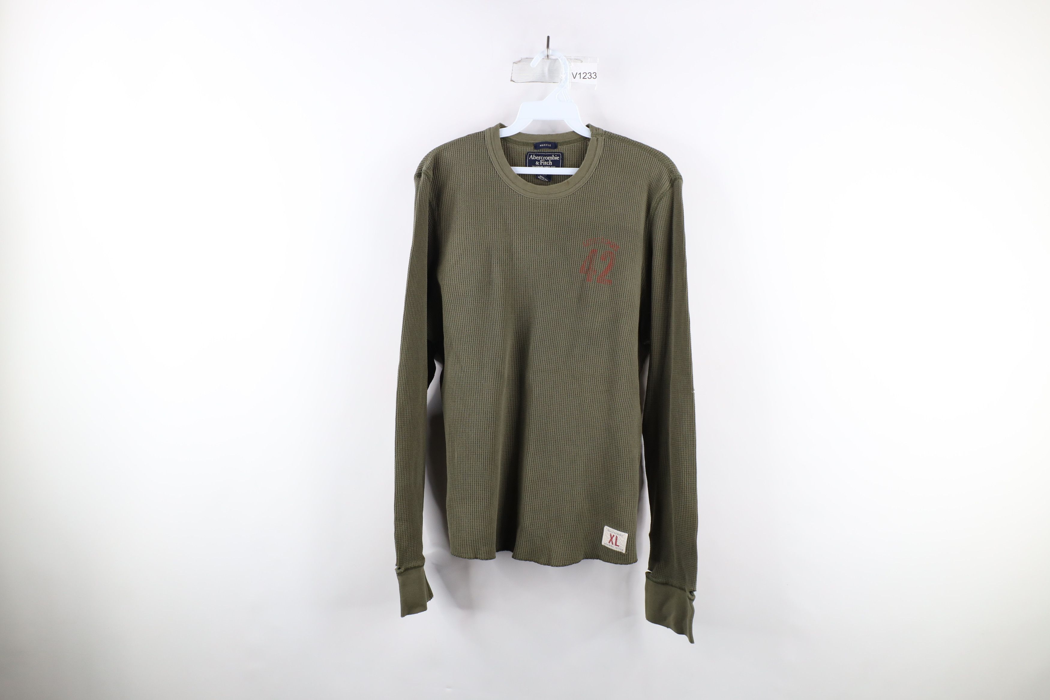 Abercrombie & Fitch × Vintage Vintage Abercrombie & Fitch Waffle Knit Long Sleeve T-Shirt Size US XL / EU 56 / 4 - 1 Thumbnail