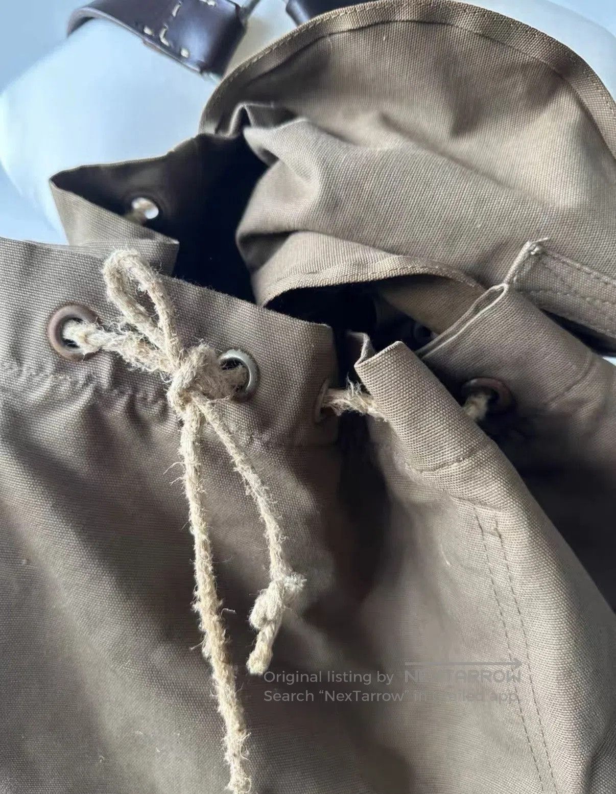 Helmut Lang Brown Canvas Backpack with Leather Straps. Size ONE SIZE - 8 Thumbnail