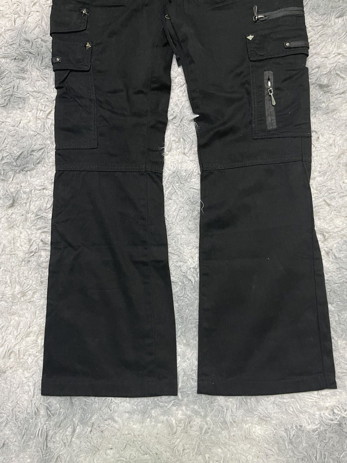 Japanese Brand 2000s PUNK STYLE FLARE CARGO PANT BRAND BLACK BACCARA Size US 30 / EU 46 - 3 Thumbnail