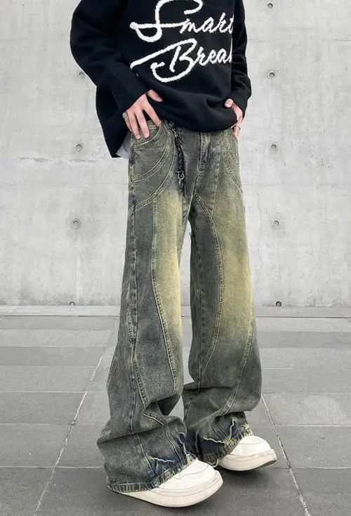 Japanese Brand Kimiko x Hiro Flared Jeans Men Wide Leg Baggy Trousers Size US 30 / EU 46 - 4 Thumbnail
