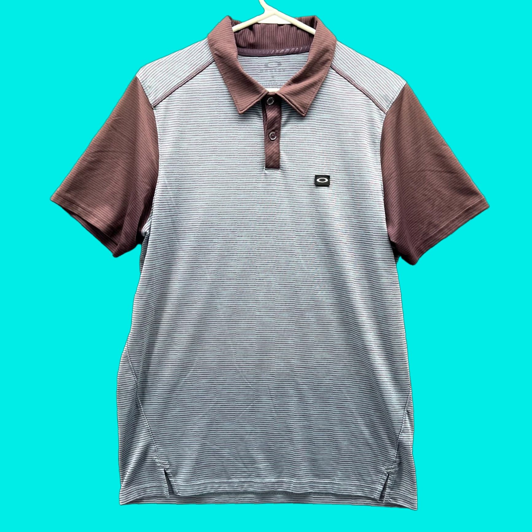 Oakley Oakley Polo Shirt Mens Medium Blue Red Lightweight Golf Striped Tailored Fit Size US M / EU 48-50 / 2 - 1 Thumbnail