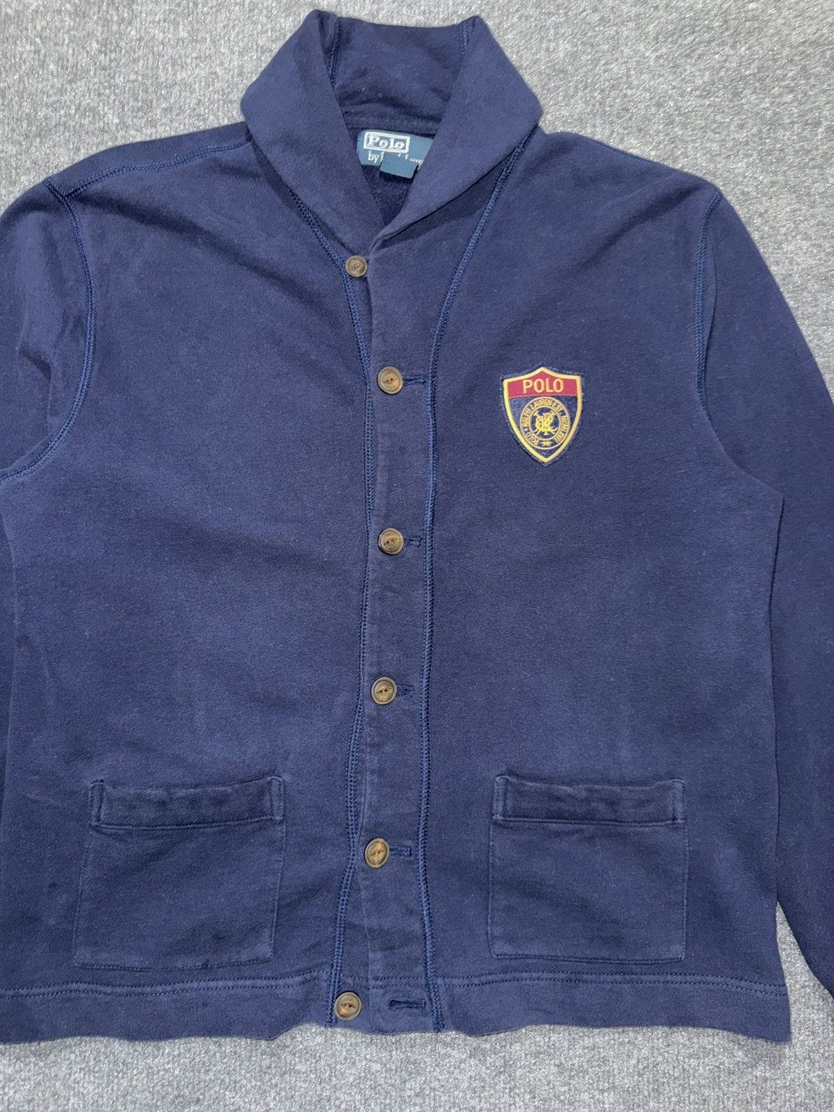 Polo Ralph Lauren Vintage Polo Ralph Lauren Shawl Collar Crest Cardigan Jacket Size US L / EU 52-54 / 3 - 2 Thumbnail
