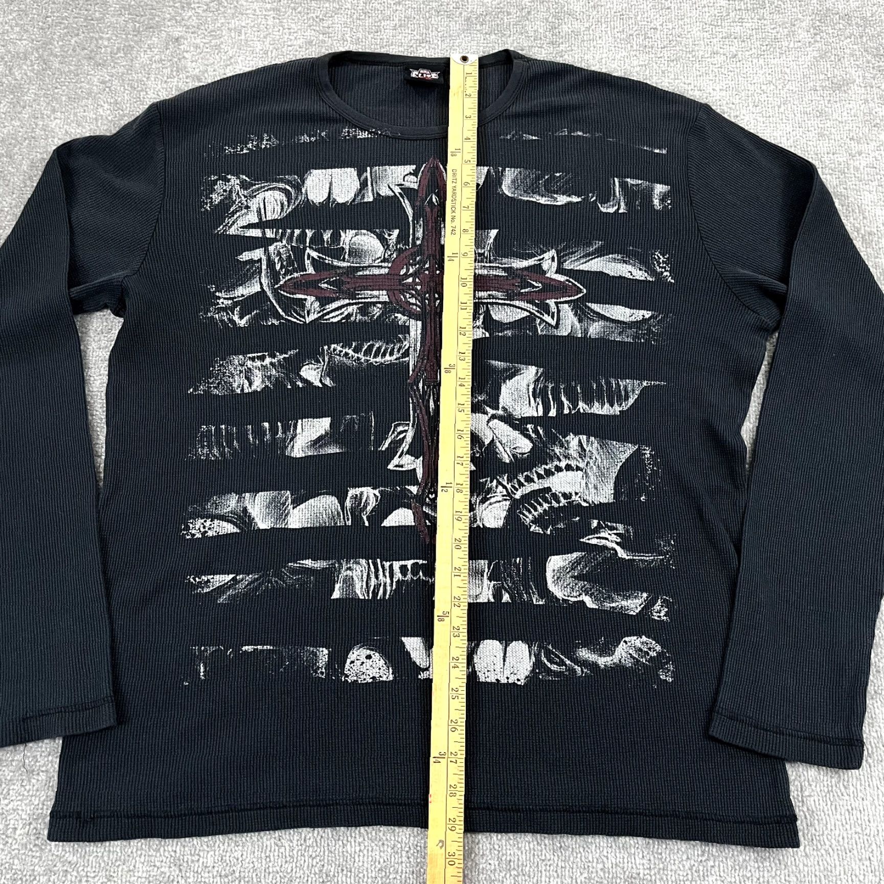 Vintage MMA Elite Shirt Men 2XL Black Thermal Waffle Knit Skater Graphic Long Sleeve Logo Cross Size US XXL / EU 58 / 5 - 5 Thumbnail