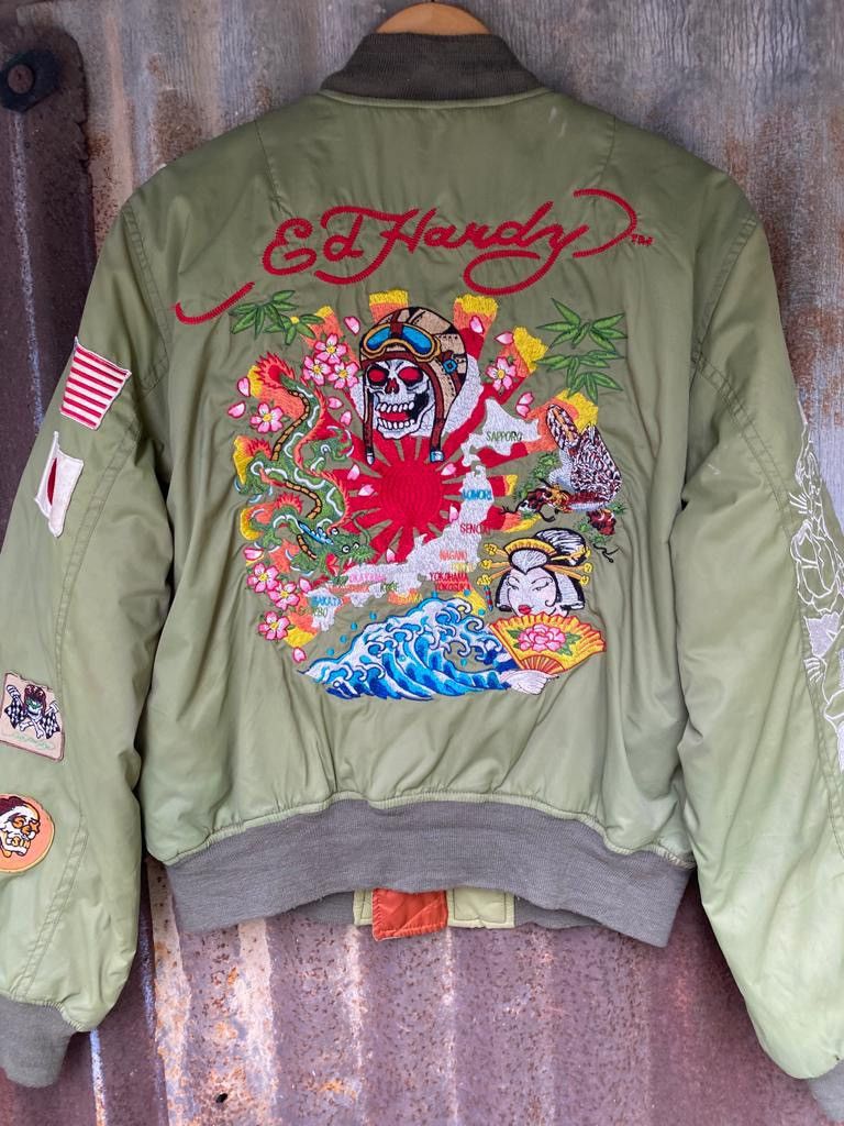 Ed Hardy Don Ed Hardy reversible bomber jacket embroidered logo Size US M / EU 48-50 / 2 - 9 Thumbnail