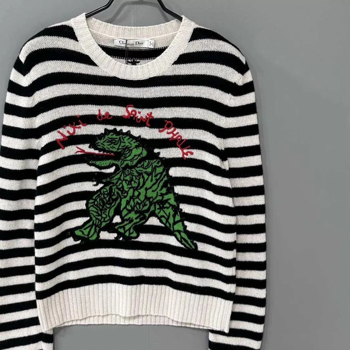 Dior Dior striped dinosaur embroidered sweater new size38 Size S / US 4 / IT 40 - 2 Thumbnail